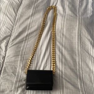 Mini black gold chain purse